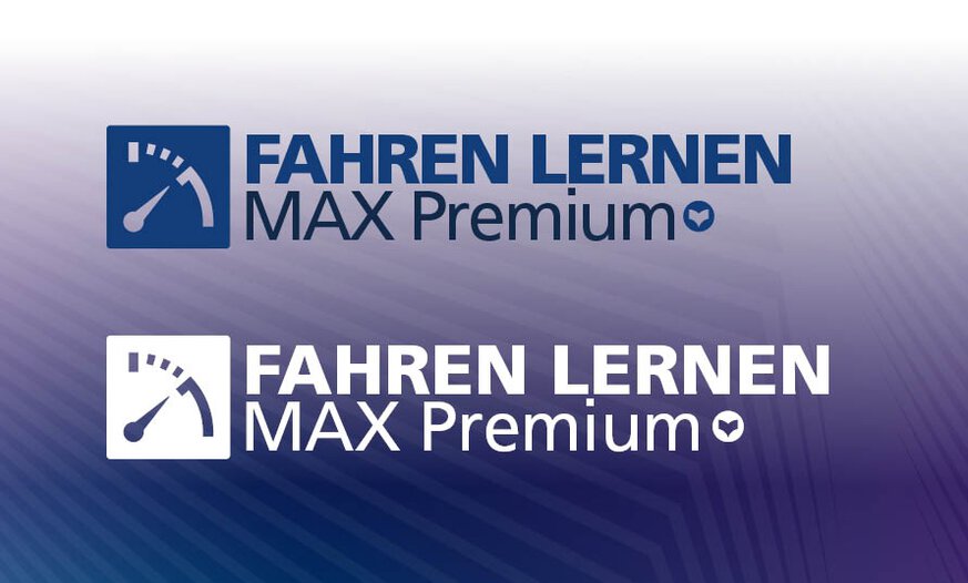 Abbildung Fahren Lernen Max Premium Logos in farbig und weiß