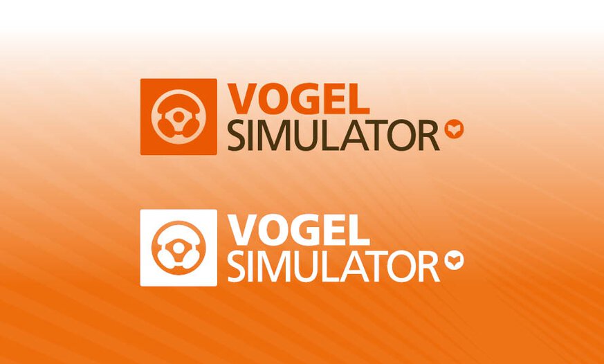 Abbildung des farbigen und des weißen Vogel Simulator Logos