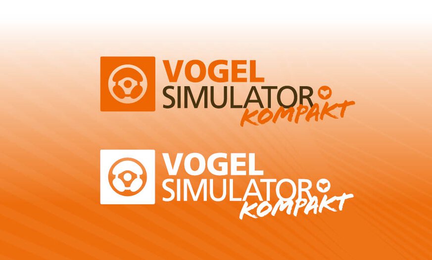 Abbildung des farbigen und des weißen Simulator KOMPAKT Logos